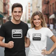 Camiseta Unissex Alto em Ansiedade | Estampa Criativa | Algodão Confortável P ao GG