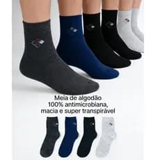 Meia Cano Alto kit de 12 pares de masculina meia miea sport
