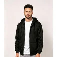 Blusa de Frio Moletom Flanelado LISO Masculino Com Zíper e Capuz