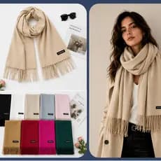 Cachecol Feminino 300g Super Quente Inverno Luxo Toque Cashmere Premium