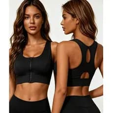 Top Esportivo Feminino com Zíper Frontal