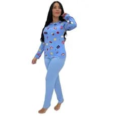 Pijama feminino inverno SUEDE longo pijama suede feminino inverno estampado pijama feminino variado