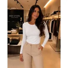 Blusa Feminina segunda pele conforto não marca Blusa Feminina Manga Longa Segunda Pele Slim fit