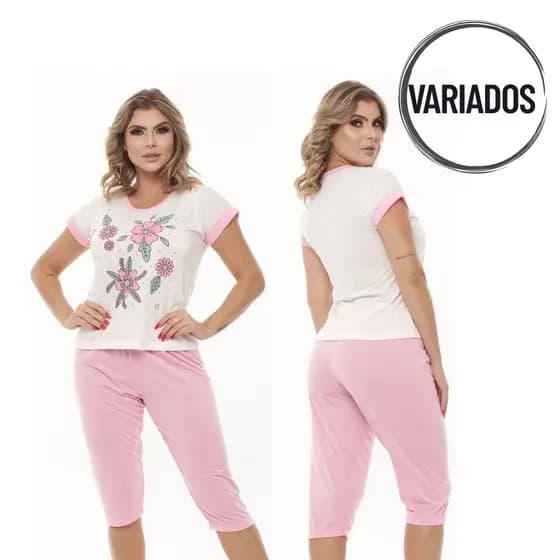 Pijama pescador feminino baby doll pijama feminino verão manga japonesa short doll