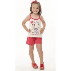 Pijama infantil menina baby doll feminino alcinha verão baby dool curto short doll alçinha malha