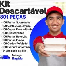 kit Descartável para Refeição e Sobremesa 801 Peças