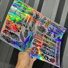 Adesivo Holografico Camaleão Cartela 24x34cm C/ 33 Colantes