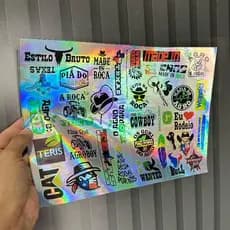 Kit 35 Adesivos Holografico Agro Terere Garrafa Termica Copo Rodeio Country Cartela 24x34cm Sertanejo Roca Bruto