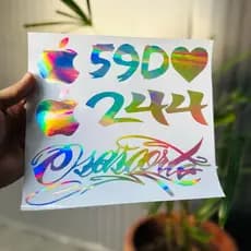 Adesivos Holográficos Maçã - Oscorte - 59D - 244  (5 Unidades Grandes)