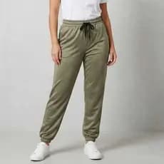 Calça Moletom Com Punho Flanelada c/ Cordão Ajustável e Bolso Confortável