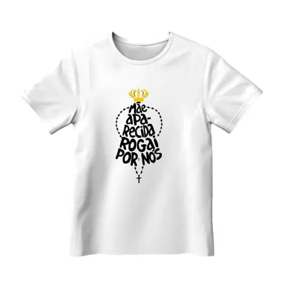 Camiseta Blusa T-shirt Feminina Linda Camiseta Feminina Mãe Aparecida Rogai Por Nós Camisa Unissex Lançamento