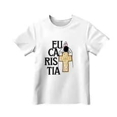 Camiseta Feminina Cristã Unissex Eucaristia 100% Algodão Infantil Religiosa Lançamento Envio Rápido