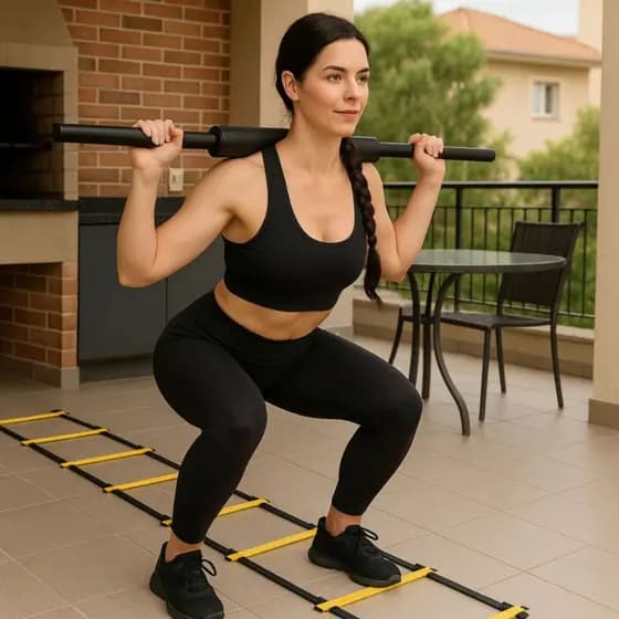 Escada Agilidade Treinamento Funcional 7 Degraus Barra Para Body Pump 118cm  Musculação Treinos Academia Lançamento