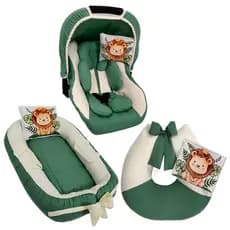 Kit Ninho Redutor de Bebê, Almofada Amamentação, Capa de Bebê Conforto e Redutor Anatômico