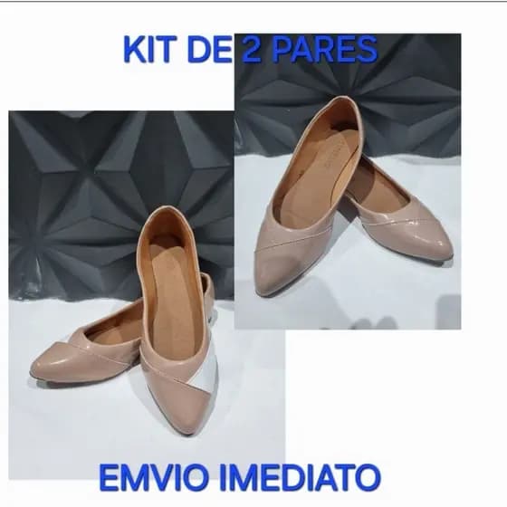 SAPATILHA FEMININA HELOISA BICO FINO MODA CASUAL CONFORTÁVEL KIT 2 PARES