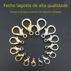 30 peças /50peças fecho lagosta liga fivela pulseira colar fivela rabo de peixe fivela de mola