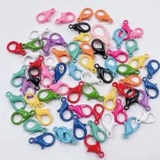 50 Pcs Fecho Lagosta Colorido Liga Chaveiro Pulseira 12x7mm