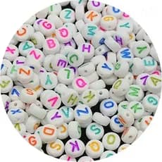 Miçanga Infantil 400 Letras Alfabeto Bijuteria Entremeio 50grama