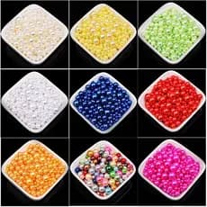 100-1000Pcs  ABS Cor Macaron Pérola inteira com furo Pedra para artesanato perolada colar pulseira brinco 6mm
