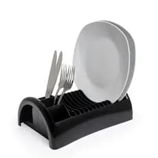 Escorredor Louça Secador Louca 12 Pratos Porta Talher Plastico Cozinha Lancamento Preto
