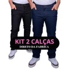 Kit 2 Calça Jeans Masculina para Trabalho com Elastano Plus size Diretamente da Fabrica