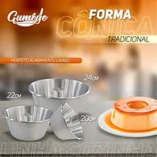 Kit Forma De Pudim Alumínio Nº20, Nº22 E Nº24