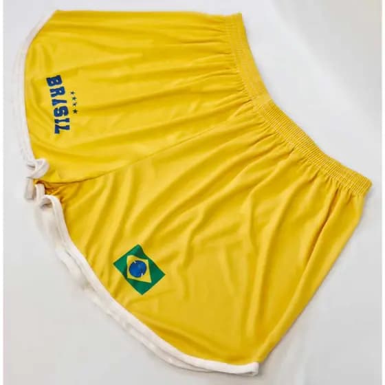💚💛 Short Feminino Plus Universitário Brasil 💛💚