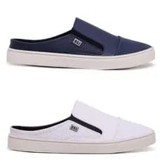 Kit 2 Par de Mule Slip On Sapatenis Confrotavel Tenis Casual Masculino