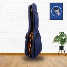 Capa De Violão Folk Acolchoada Azul Modelo Luxo Case Bag