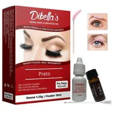 Henna Para Sobrancelha + Escovinha Para Sobrancelha Com Fixador Profissional Dibella's - Pró-Thess