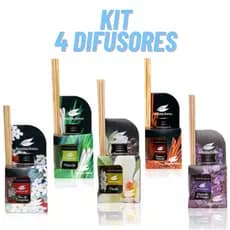 Kit 4 Difusores de Ambiente Amazônia Aromas 270ml c/ varetas