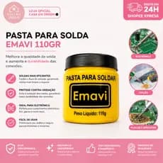 Pasta para Solda EMAVI 110 g – Fluxo Pastoso Profissional para Soldagem e Dessoldagem
