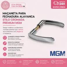 Maçaneta Para Fechadura Alavanca Stilo Cromada Premium MGM