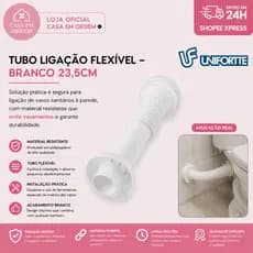 Tubo De Ligação Ajustável Vaso Sanitário Flexível Branco