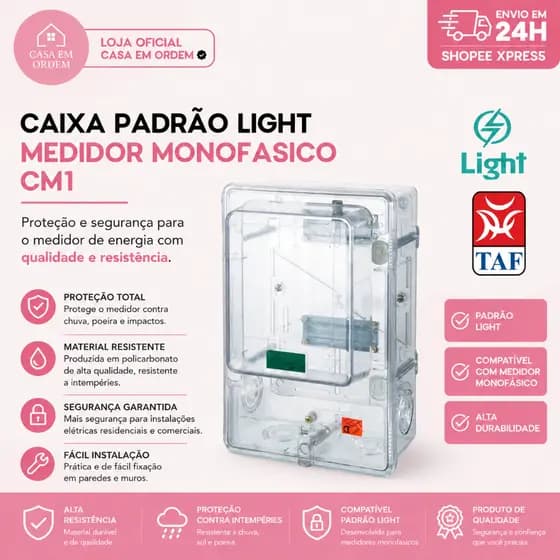 Caixa Padrão Light Medidor Monofasico CM1
