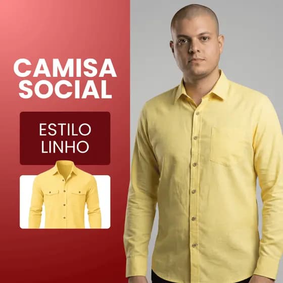 Camisa Social Masculina Tecido Estilo Linho Blusa Masculina Social Manga Longa Camiseta Social Promoção