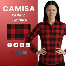 Camisa Feminina Xadrez Casual Country Moderna Flanela