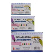 Ficha Blocada para Resumos (com Pauta e Borda Colorida) 50 folhas - Tamoio