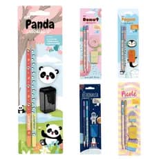 Kit Escolar Leonora 2 Lápis + 1 Borracha + 1 Apontador