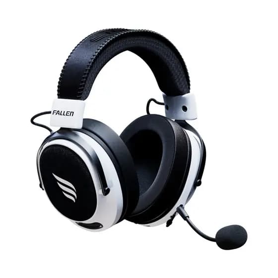 Headset Fone Gamer Fallen Morcego Pro Bluetooth e Wireless 2.4ghz 7.1 Branco e Preto