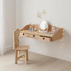 Mini Penteadeira Menina Maquiagem Com Cadeira Borboleta