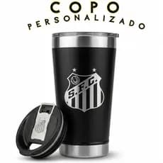 Copo Personalizado Praia Santos Térmico C/tampa E Abridor 473ml