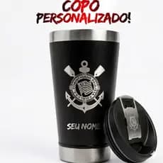 Copo Do corinthians personalizado Térmico C/tampa E Abridor473ml