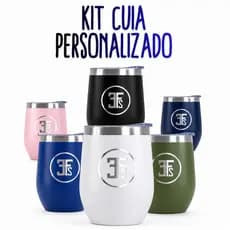 Kit Cuia Térmico 2 a 5 Unidades Personalizados Nome Logo