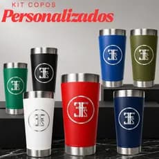 Kit 5,10,15 Copos Térmicos Personalizados Logo Time Nome
