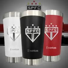 Copo Do São Paulo Térmico Tricolor Personalizado C/tampa E Abridor 473ml Variação 2