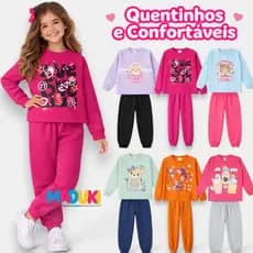 Kit 4 Peças Moletom Infantil Feminino Menina Inverno