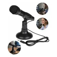 Microfone Condensador Omnidirecional Com Plug 3,5 Mm Base