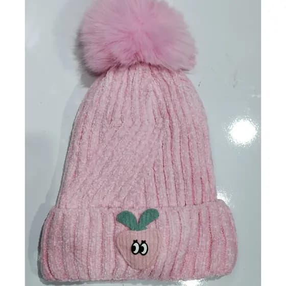 touca chapéu inverno lã menina pompons várias cores（nvtq）