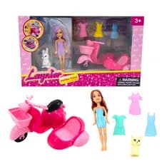 Kit Mini Boneca Troca Roupa Motinho Bichinho Pet Vestido Sortida
